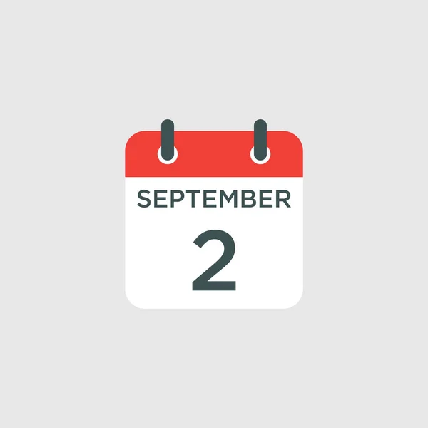stock vector calendar - September 2 icon illustration isolated vector sign symbol