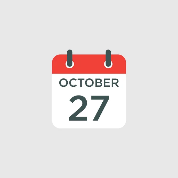 Kalendarz Października Ikona Ilustracja Pojedynczy Symbol Znaku Wektor — Wektor stockowy