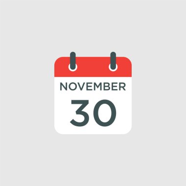 Takvim - 30 Kasım ikon illüstrasyonu izole vektör işareti sembolü