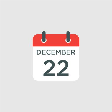 Takvim - 22 Aralık ikon illüstrasyonu izole vektör işareti sembolü