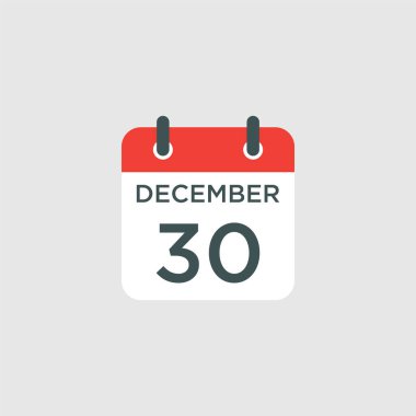 Takvim - 30 Aralık ikon illüstrasyonu izole vektör işareti sembolü