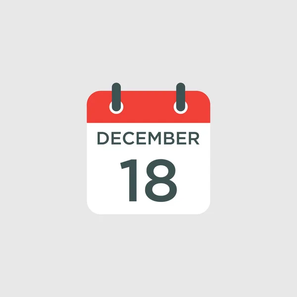 stock vector calendar - December 18 icon illustration isolated vector sign symbol