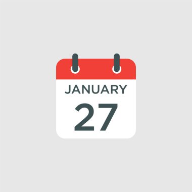 Takvim - 27 Ocak ikon illüstrasyonu izole vektör işareti sembolü