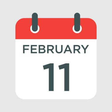 Takvim - 11 Şubat ikon illüstrasyonu izole vektör işareti sembolü