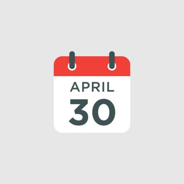 Takvim - 30 Nisan ikon illüstrasyonu izole vektör işareti sembolü