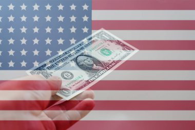 Borsa yatırım ticareti finans. ABD bayrağı karlı iş finans eğilimi veri geçmişini analiz etmek için