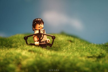 Bangkok, Tayland - 3 Ekim 2022 Rambo lego minimalinin stüdyo çekimi.