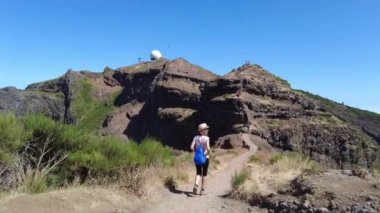 Trekking path next to the waterfall in the Levada do Caldeirao Verde, Queimadas, Madeira