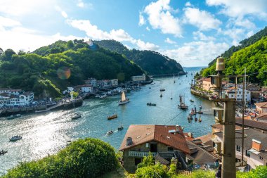 View from above of the bay of Pasajes, Pasajes San Juan and San Pedro, Gipuzkoa, Spain