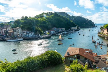 View from above of the bay of Pasajes, Pasajes San Juan and San Pedro, Gipuzkoa, Spain