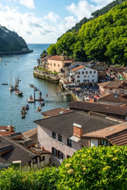 Overhead view of Pasajes Bay in summer, Pasajes San Juan, Gipuzkoa, Spain