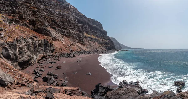 Panorâmica Praia Verodal Belas Pedras Vulcânicas Costa Ilha Hierro Ilhas — Fotografia de Stock