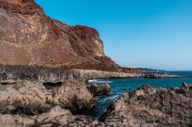 Beautiful volcanic coast at Tacoron beach in El Hierro, Canary Islands clipart