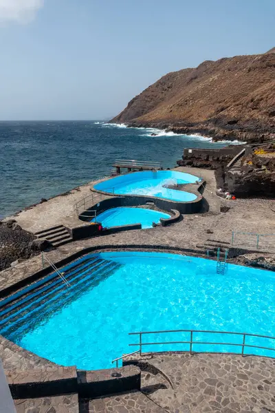Bazén Slanou Vodou Obci Caleta Moře Hierro Kanárské Ostrovy — Stock fotografie