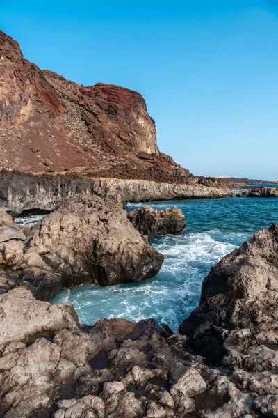 Hermosa Costa Volcánica Playa Tacoron Hierro Islas Canarias — Foto de Stock