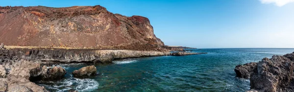 Panoramatické Krásném Sopečném Pobřeží Pláži Tacoron Hierro Kanárské Ostrovy — Stock fotografie