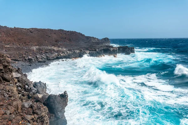 Sopečné Pobřeží Obci Tamaduste Ostrově Hierro Kanárské Ostrovy Španělsko — Stock fotografie