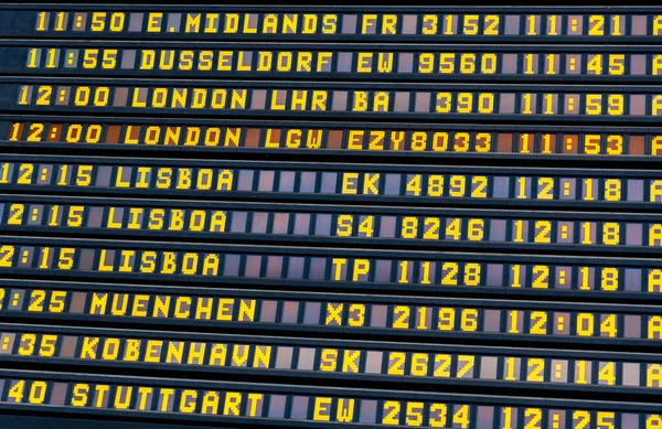 Screen with the information of the flights in the terminal or of the connections