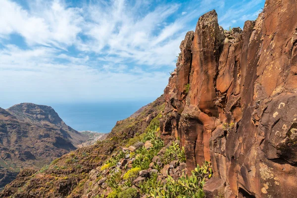 Výhled Údolí Pohledu Palmarejo Gomera Kanárské Ostrovy — Stock fotografie