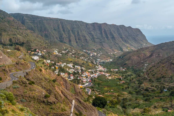 Vistas Desde Mirador Pueblo Hermigua Norte Gomera Islas Canarias — Foto de Stock