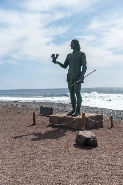 Statue Hautacuperche Beach Town Valle Gran Rey Gomera Canary Islands — Stock Photo, Image