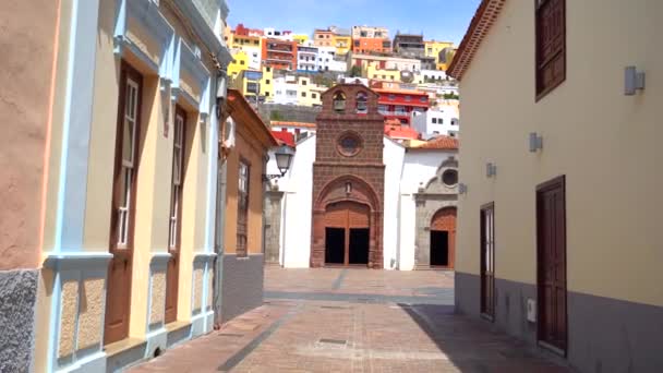 Iglesia Asuncion City San Sebastian Gomera Canary Islands Video — ストック動画