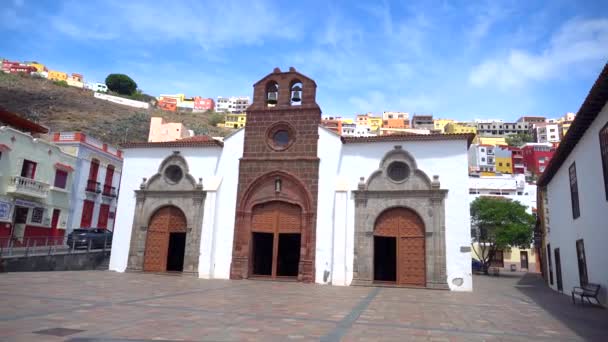 Iglesia Asuncion Staden San Sebastian Gomera Kanarieöarna Video — Stockvideo