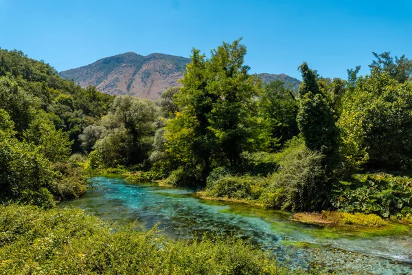 Vackert Landskap Intill Blå Ögat Eller Syri Kalter Ett Naturfenomen — Stockfoto