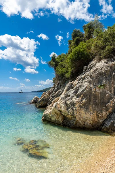 Beautiful Beach Summer Paralia Mikros Gialos South Island Lefkada Greece — Stock Photo, Image