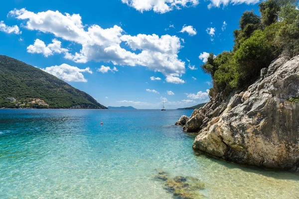 Beautiful Beach Summer Paralia Mikros Gialos South Island Lefkada Greece — Stock Photo, Image