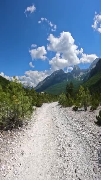 Trilha Vale Valbona Trekking Para Theth Theth National Park Albanian — Vídeo de Stock