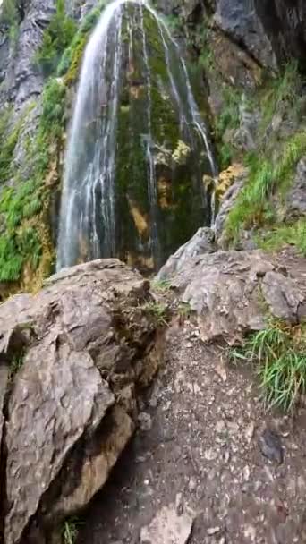 Trilha Trekking Direção Cachoeira Theth National Park Albânia — Vídeo de Stock