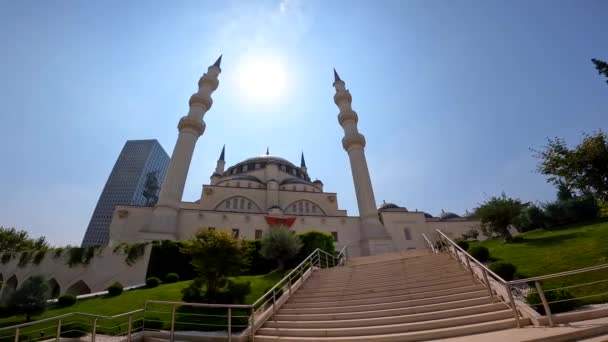 Namazgah Moschee Tirana Der Nähe Des Skanderbeg Platzes Tirana Albanien — Stockvideo