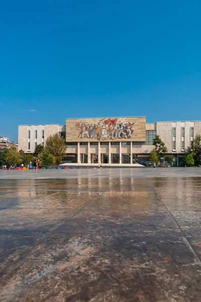 Musée Historique National Place Skanderbeg Tirana Reflète Dans Les Eaux — Photo
