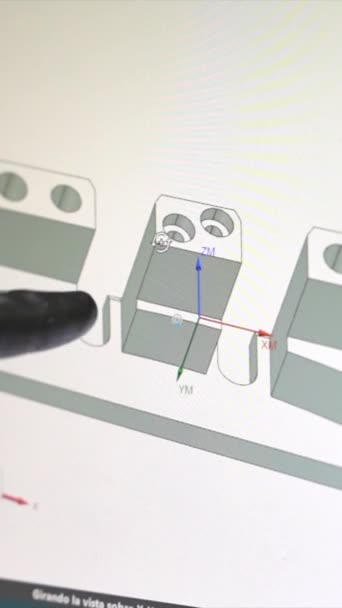 Cnc Modern Bir Fabrikada Metal Parçası Modeli Olan Bilgisayar Ekranı — Stok video