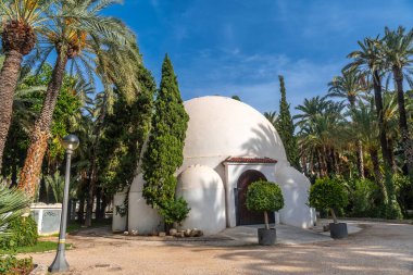 Visitor center building in the palmeral park in the city of Elche. Spain clipart