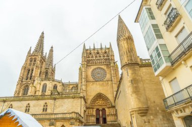 Burgos Gotik Katedrali 'nin ayrıntıları Santa Maria, Castilla Leon, İspanya