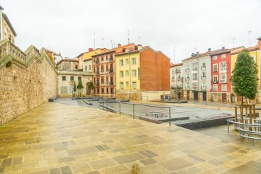 Burgos Katedrali 'nin arkasındaki güzel meydan, Castilla Leon, İspanya