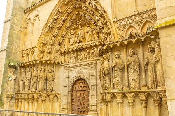 Beautiful Door Side Cathedral Burgos Castilla Leon Spain Stock Photo