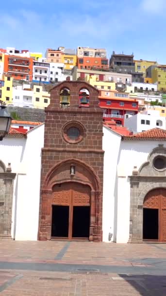 Iglesia Asuncion San Sebastian Gomera Kanarya Adaları — Stok video