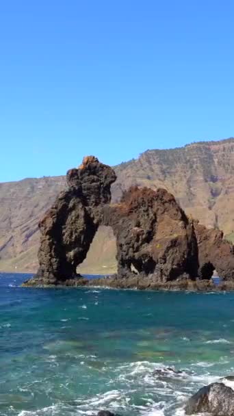 Roque Bonanza Затоці Лас Плейс Острові Ель Ієрро Канарські Острови — стокове відео