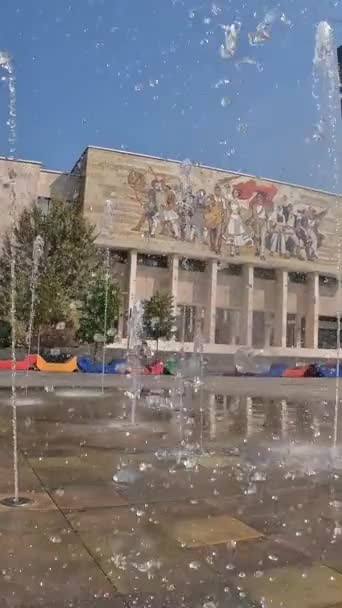 Movimiento Lento Panorámica Lateral Agua Junto Museo Histórico Nacional Plaza — Vídeo de stock