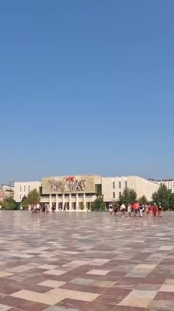 Hyperlapse Zum Nationalen Historischen Museum Skanderbeg Platz Tirana Albanien — Stockvideo
