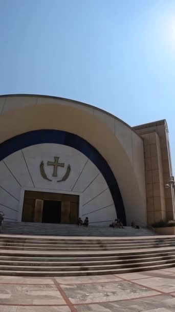 Ortodox Katedrális Krisztus Feltámadásának Közelében Skanderbeg Tér Tirana Albánia Oldalsó — Stock videók
