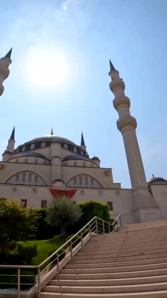 Namazgah Moschee Tirana Der Nähe Des Skanderbeg Platzes Tirana Albanien — Stockvideo
