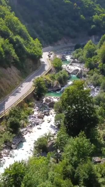 Valbona Vadisi Nin Güzel Turkuaz Nehri Theth Ulusal Parkı Arnavutluk — Stok video