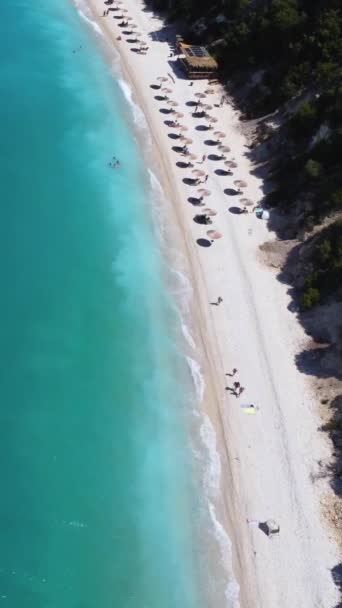 Vista Aérea Playa Paradisíaca Gidaki Isla Ithaki Ithaca Mar Jónico — Vídeo de stock