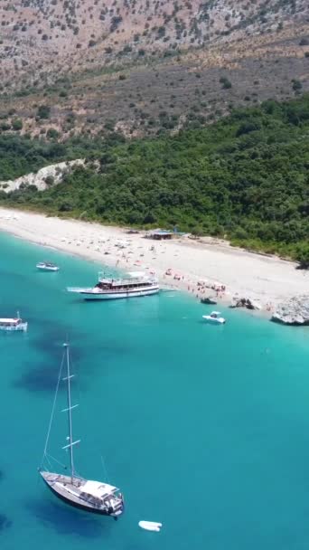Veduta Aerea Drone Della Spiaggia Paradisiaca Kroreza Krorez Sulla Riviera — Video Stock