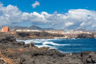 Bufadero de La Garita (Telde), Gran Canaria, Kanarya Adaları 'ndan sahil manzarası