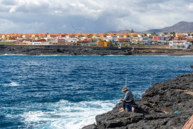 Bufadero de La Garita (Telde), Gran Canaria, Kanarya Adaları 'ndan sahil manzarası